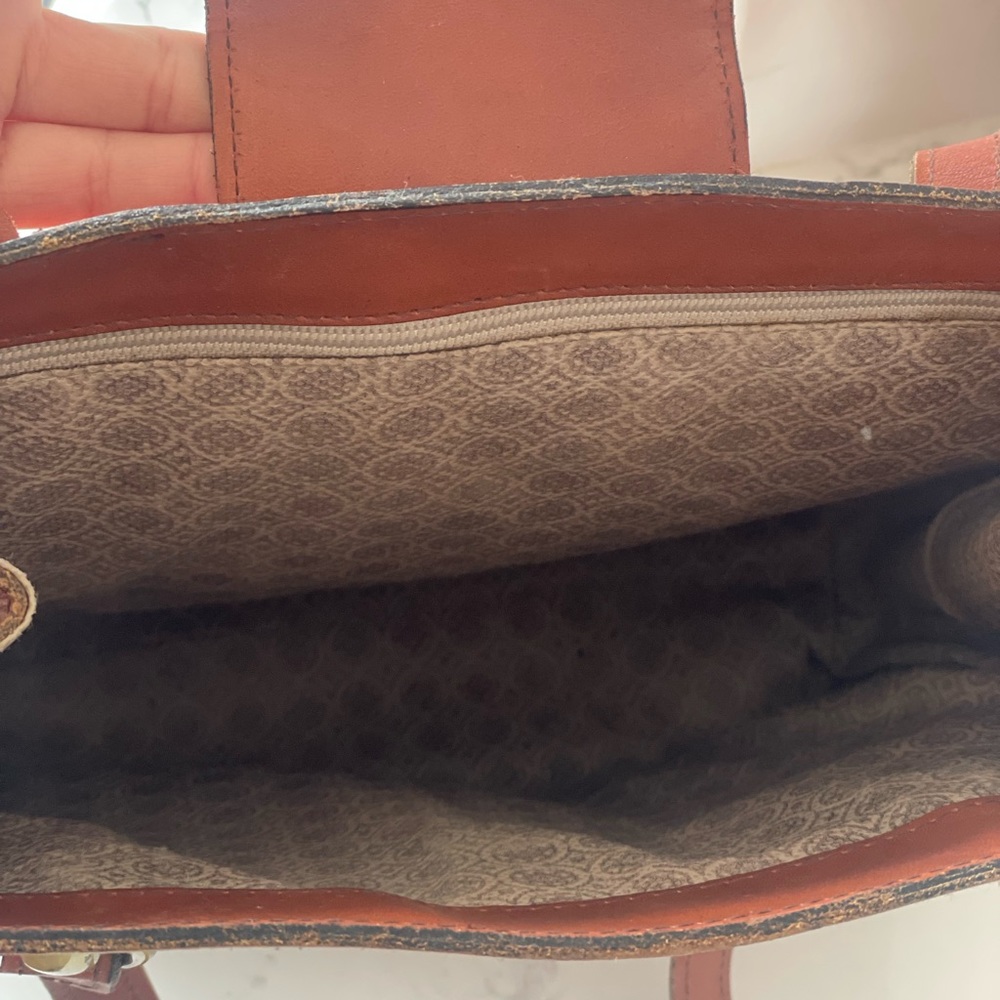 Vintage Brown Leather Bag 1980’s satchel style - Picture 8 of 11